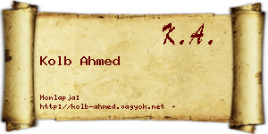 Kolb Ahmed névjegykártya